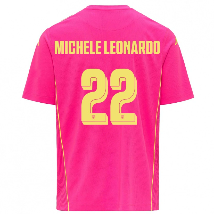 Danxen Niño Camiseta Matteo Michele Leonardo #22 Rosa Oscuro Amarillo Portero Equipación 2025/26 La Camisa