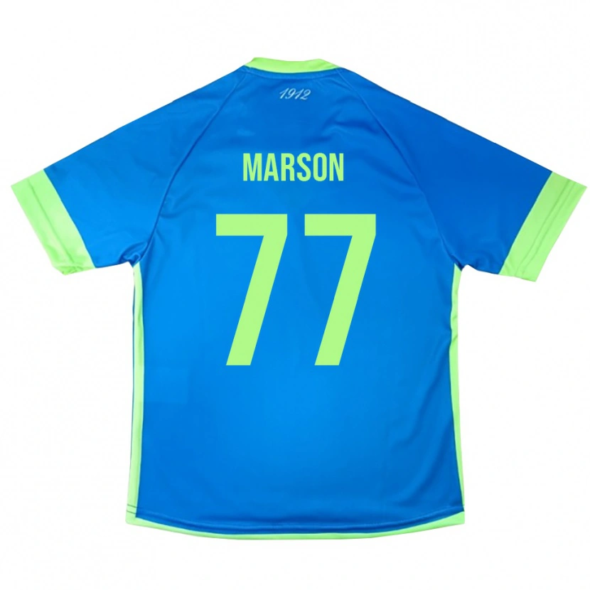 Danxen Niño Camiseta Leonardo Marson #77 Azul Verde Amarillo Portero Equipación 2025/26 La Camisa
