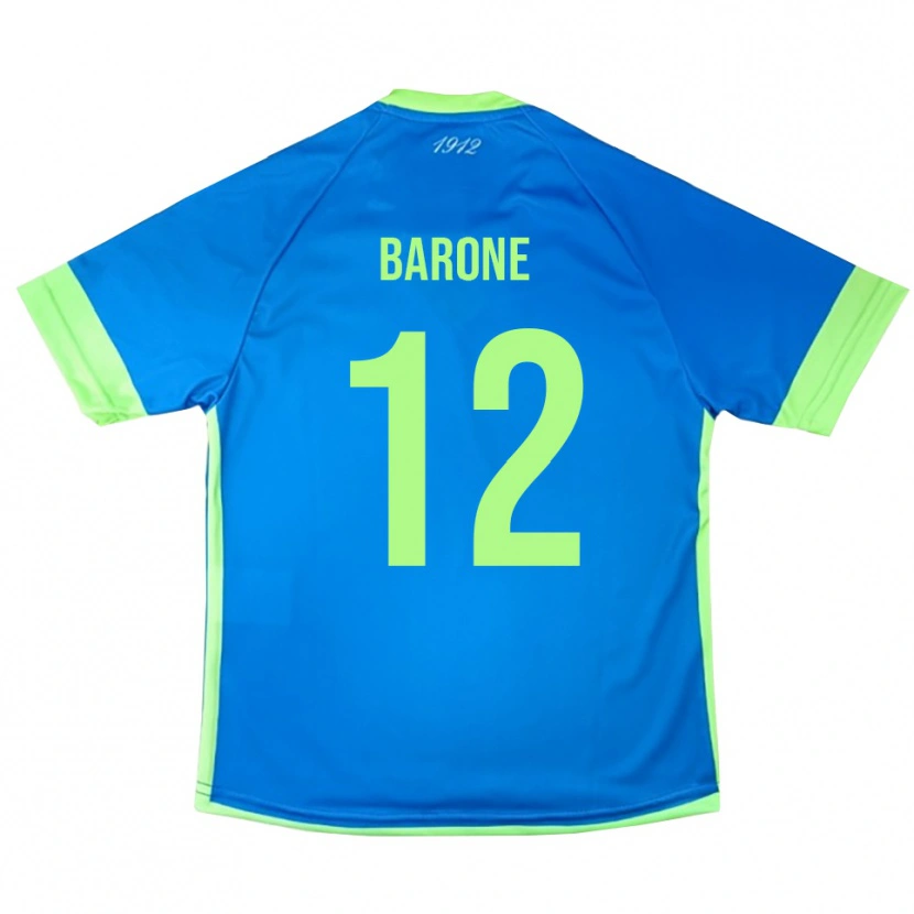 Danxen Niño Camiseta Filippo Barone #12 Azul Verde Amarillo Portero Equipación 2025/26 La Camisa
