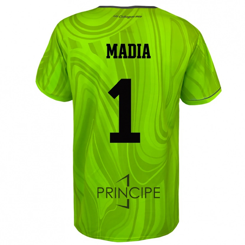Danxen Niño Camiseta Lorenzo Madia #1 Verde Amarillo Negro Portero Equipación 2025/26 La Camisa