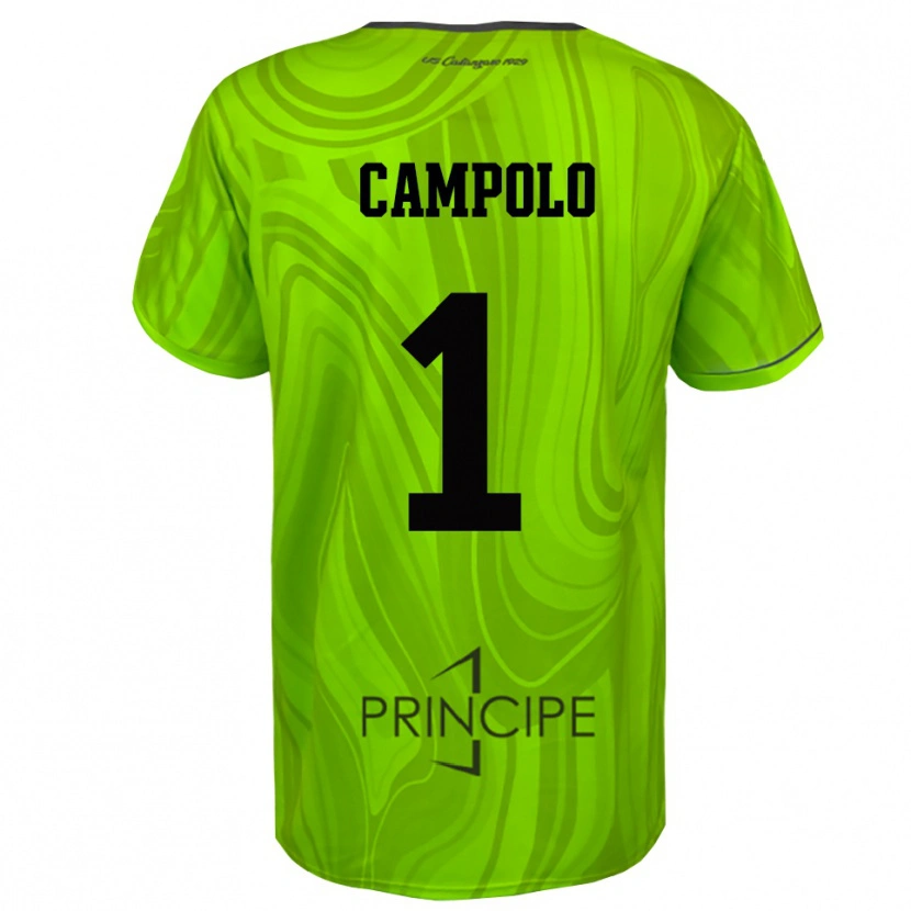 Danxen Niño Camiseta Alessandro Campolo #1 Verde Amarillo Negro Portero Equipación 2025/26 La Camisa