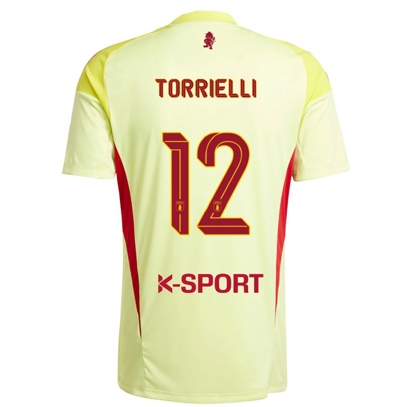 Danxen Niño Camiseta Edoardo Torrielli #12 Amarillo Claro Rojo Portero Equipación 2025/26 La Camisa