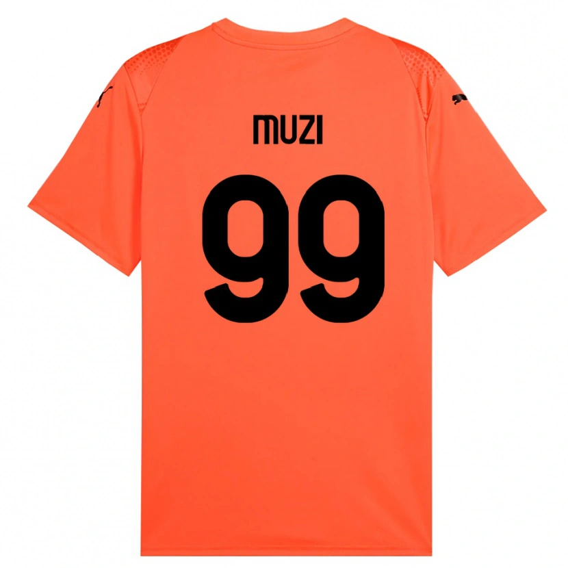 Danxen Niño Camiseta Christian Muzi #99 Naranja Negro Portero Equipación 2025/26 La Camisa