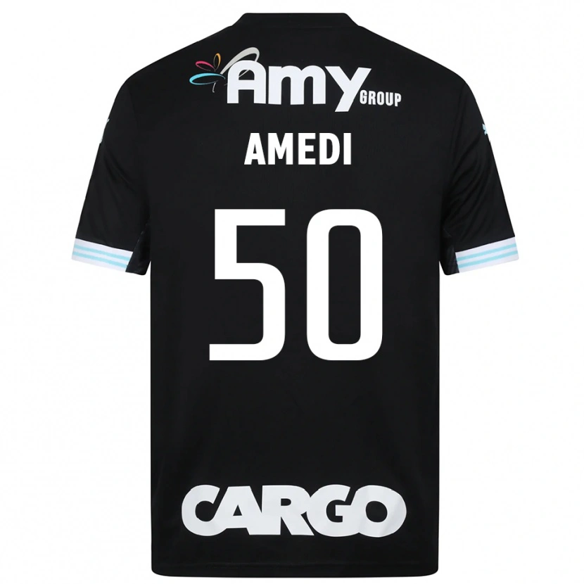 Danxen Niño Camiseta Roie Amedi #50 Blanco Negro Portero Equipación 2025/26 La Camisa