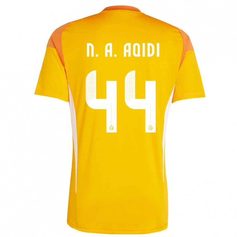 Danxen Niño Camiseta Nawaf Al-Aqidi #44 Naranja Amarillo Blanco Portero Equipación 2025/26 La Camisa