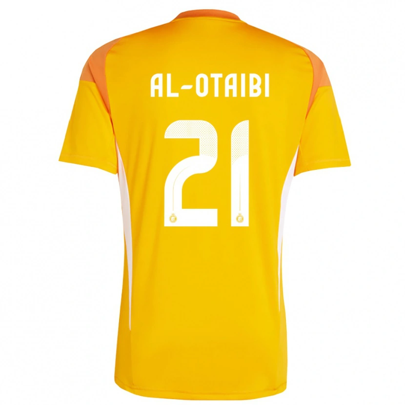 Danxen Niño Camiseta Abdulrahman Al-Otaibi #21 Naranja Amarillo Blanco Portero Equipación 2025/26 La Camisa