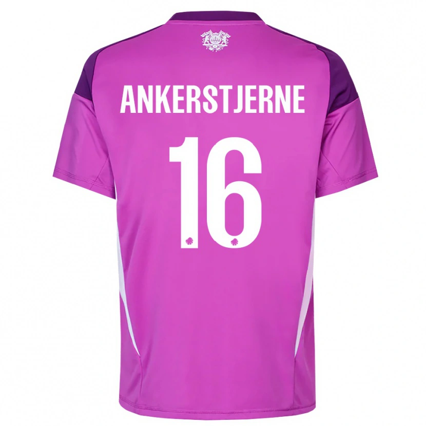 Danxen Niño Camiseta Ida Ankerstjerne #16 Lila Morado Blanco Portero Equipación 2025/26 La Camisa