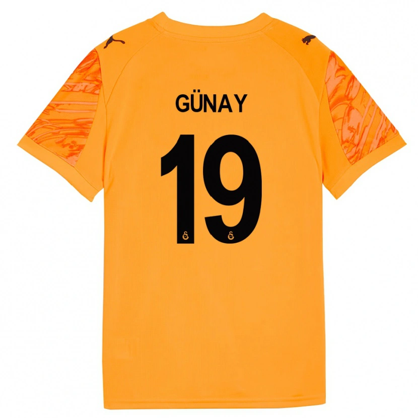 Danxen Niño Camiseta Günay Güvenç #19 Naranja Oscuro Negro Portero Equipación 2025/26 La Camisa