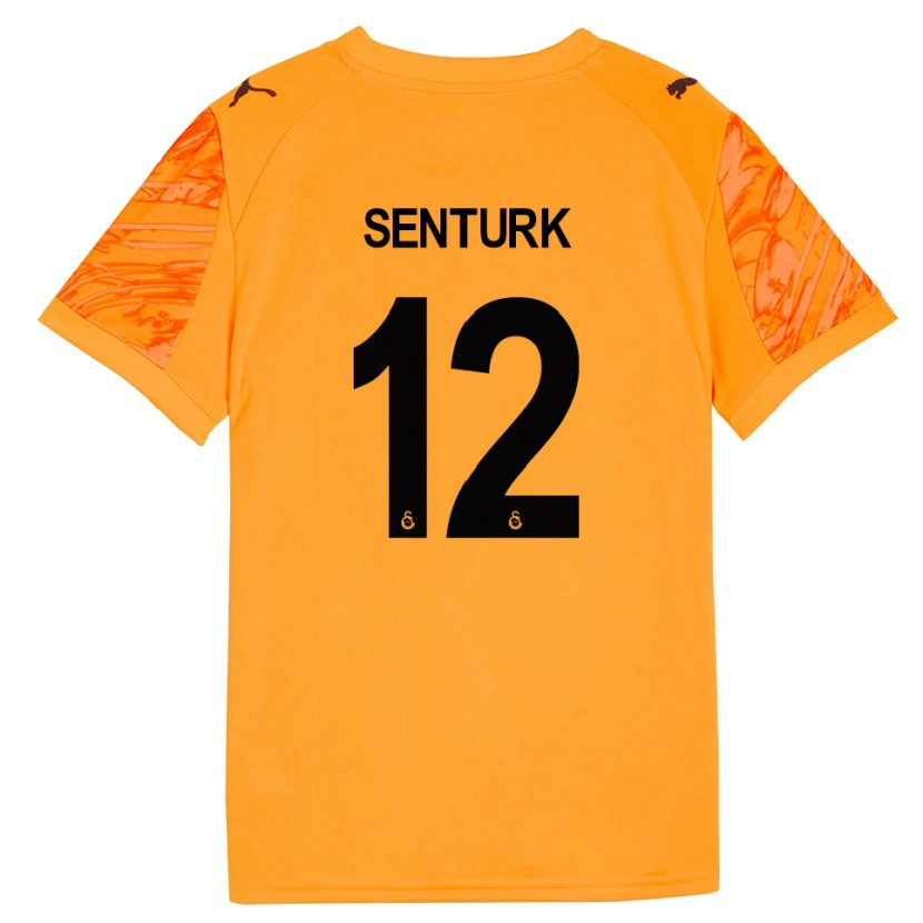 Danxen Niño Camiseta Haktan Şentürk #12 Naranja Oscuro Negro Portero Equipación 2025/26 La Camisa