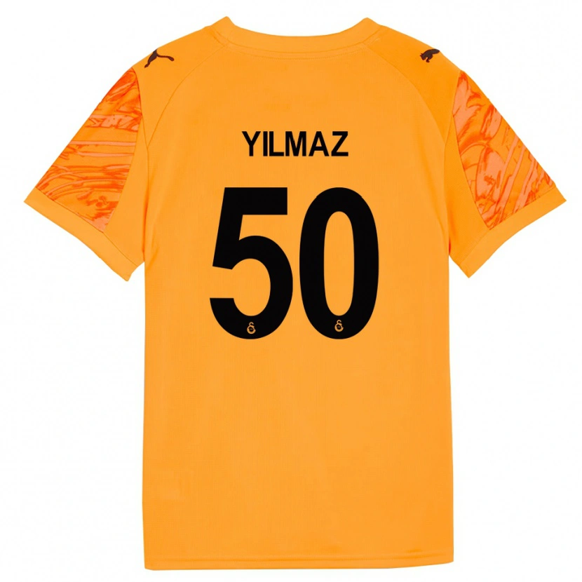 Danxen Niño Camiseta Jankat Yılmaz #50 Naranja Oscuro Negro Portero Equipación 2025/26 La Camisa