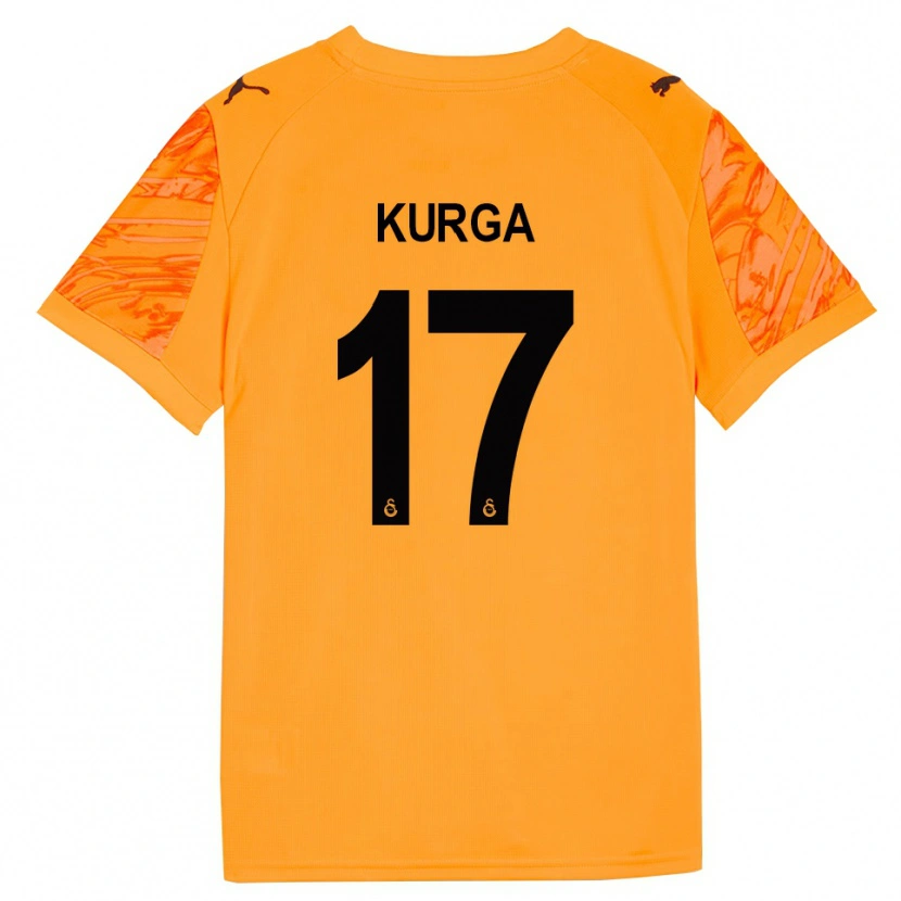 Danxen Niño Camiseta Handan Kurğa #17 Naranja Oscuro Negro Portero Equipación 2025/26 La Camisa
