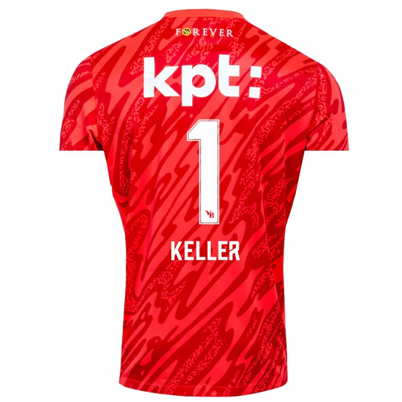 Danxen Niño Camiseta Marvin Keller #1 Rojo Blanco Portero Equipación 2025/26 La Camisa
