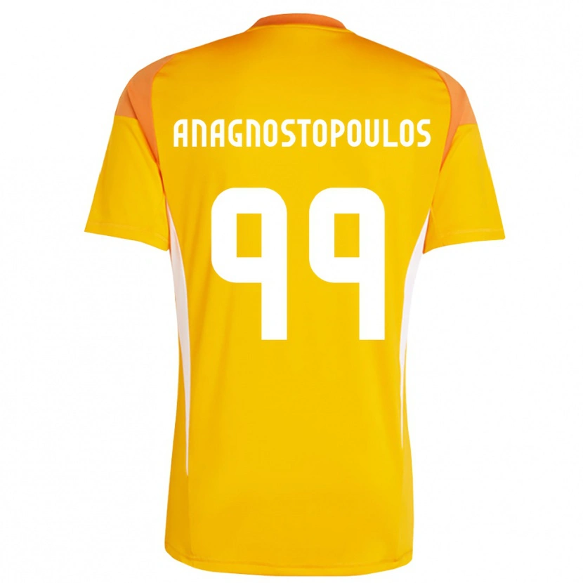 Danxen Niño Camiseta Alexandros Anagnostopoulos #99 Naranja Blanco Portero Equipación 2025/26 La Camisa