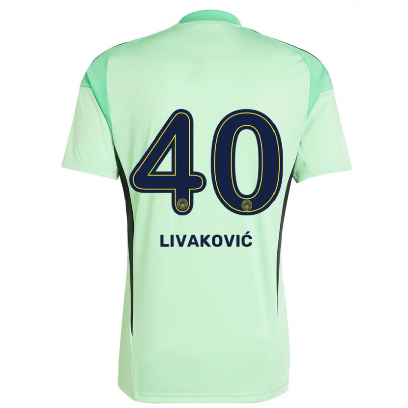 Danxen Niño Camiseta Dominik Livakovic #40 Verde Claro Negro Portero Equipación 2025/26 La Camisa
