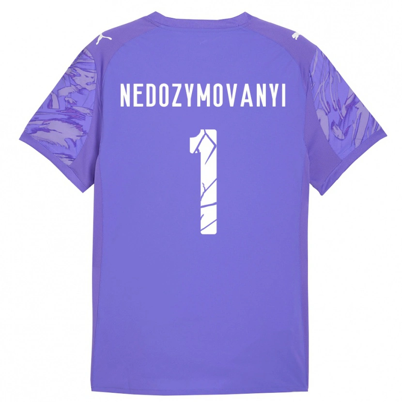 Danxen Niño Camiseta Artem Nedozymovanyi #1 Lila Morado Portero Equipación 2025/26 La Camisa