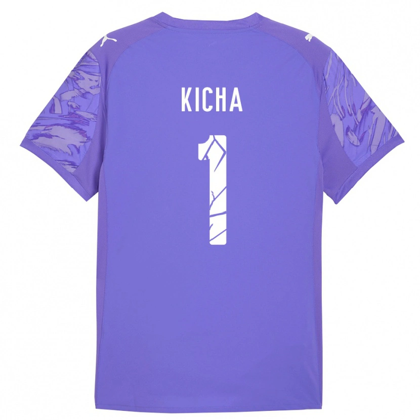 Danxen Niño Camiseta Tymofiy Kicha #1 Lila Morado Portero Equipación 2025/26 La Camisa