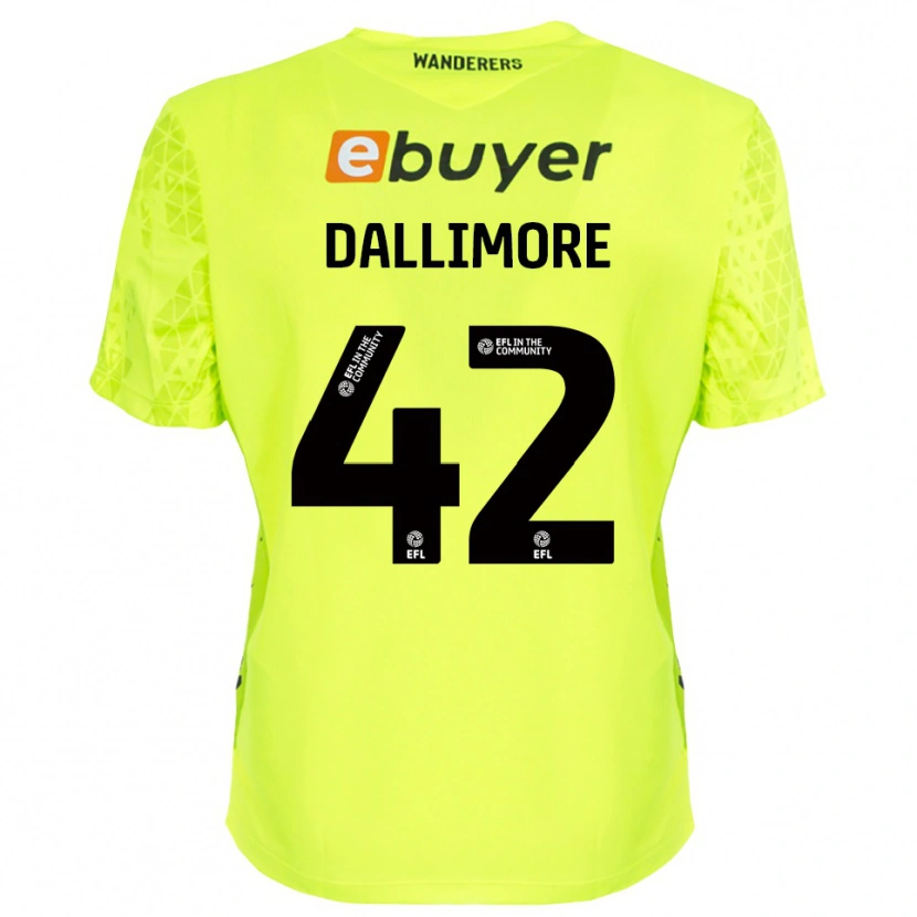 Danxen Niño Camiseta Jack Dallimore #42 Verde Fluorescente Portero Equipación 2025/26 La Camisa