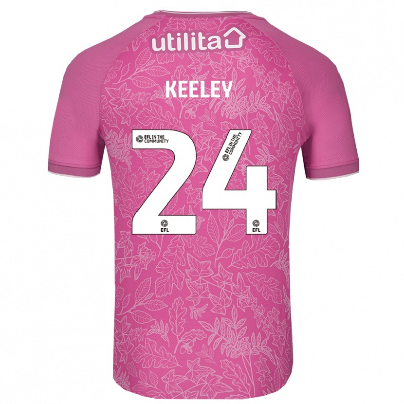 Danxen Niño Camiseta Josh Keeley #24 Negro Rosa Portero Equipación 2025/26 La Camisa