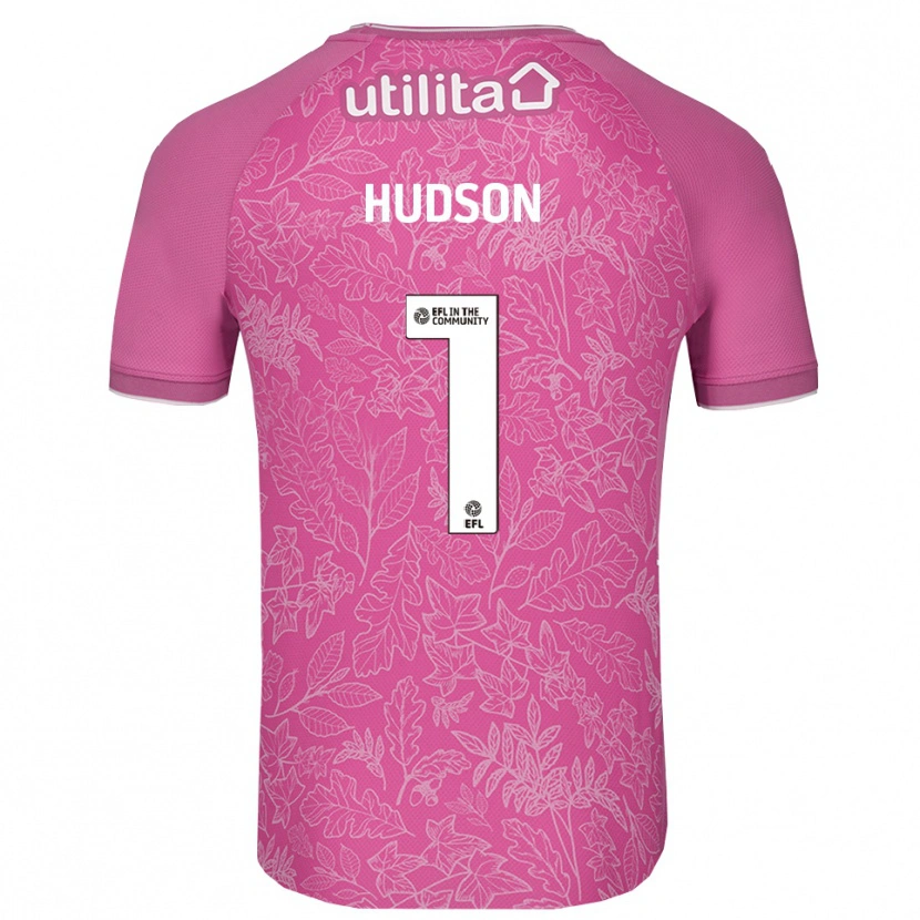 Danxen Niño Camiseta Sarah Hudson #1 Negro Rosa Portero Equipación 2025/26 La Camisa