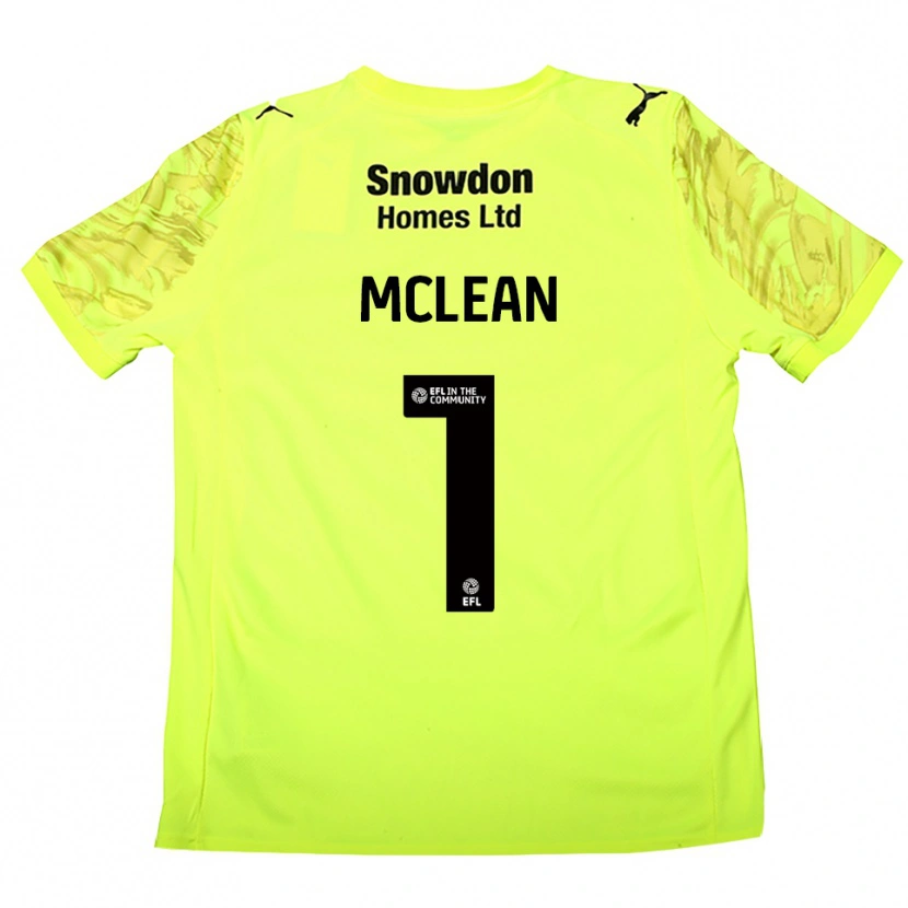 Danxen Niño Camiseta Katie Mclean #1 Verde Fluorescente Portero Equipación 2025/26 La Camisa