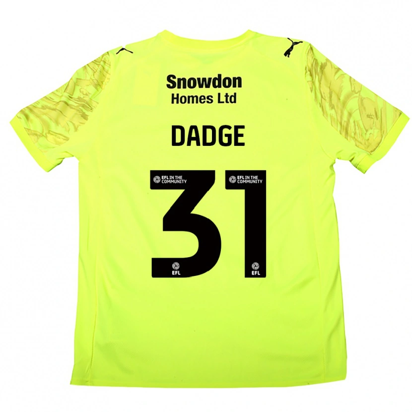 Danxen Niño Camiseta James Dadge #31 Verde Fluorescente Portero Equipación 2025/26 La Camisa