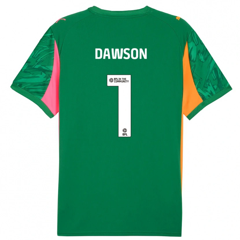 Danxen Niño Camiseta Cameron Dawson #1 Verde Naranja Rosa Portero Equipación 2025/26 La Camisa