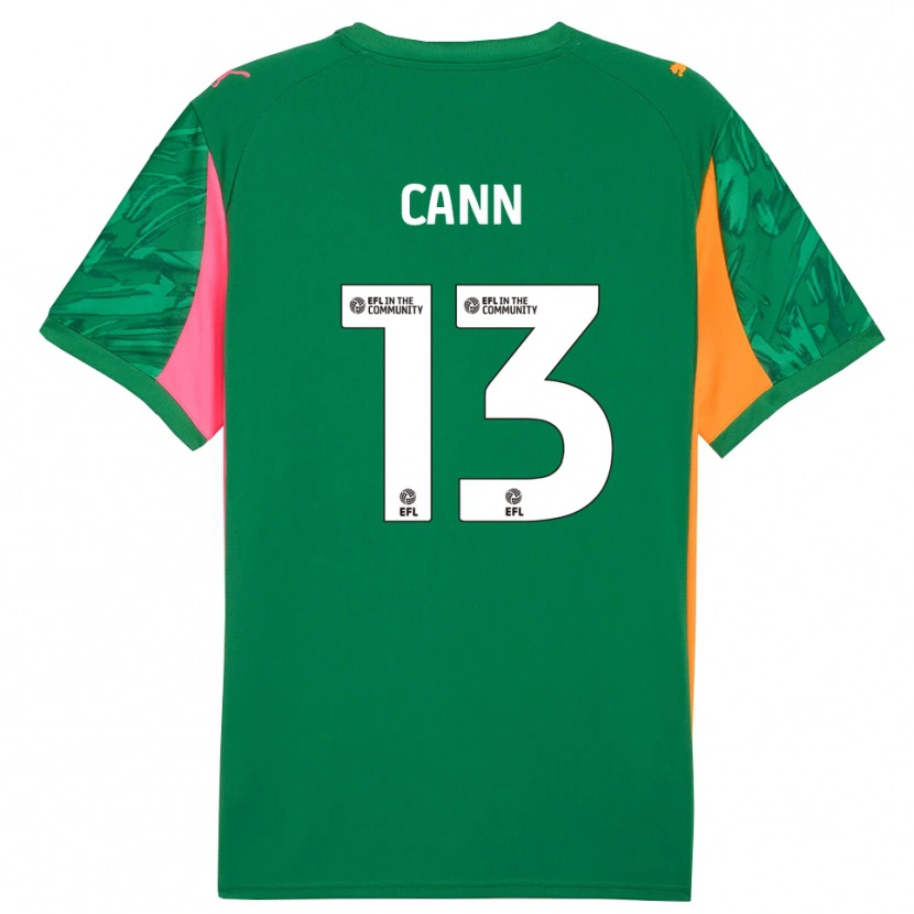 Danxen Niño Camiseta Ted Cann #13 Verde Naranja Rosa Portero Equipación 2025/26 La Camisa
