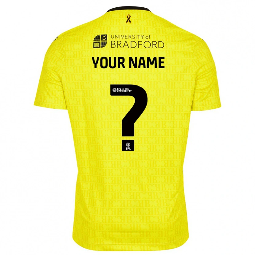 Danxen Niño Camiseta Bradford City Negro Amarillo Portero Equipación 2025/26 La Camisa