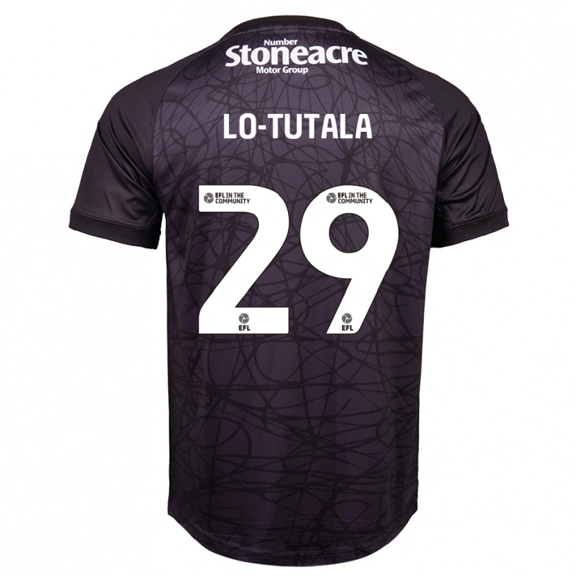 Danxen Niño Camiseta Thimothée Lo-Tutala #29 Negro Blanco Portero Equipación 2025/26 La Camisa