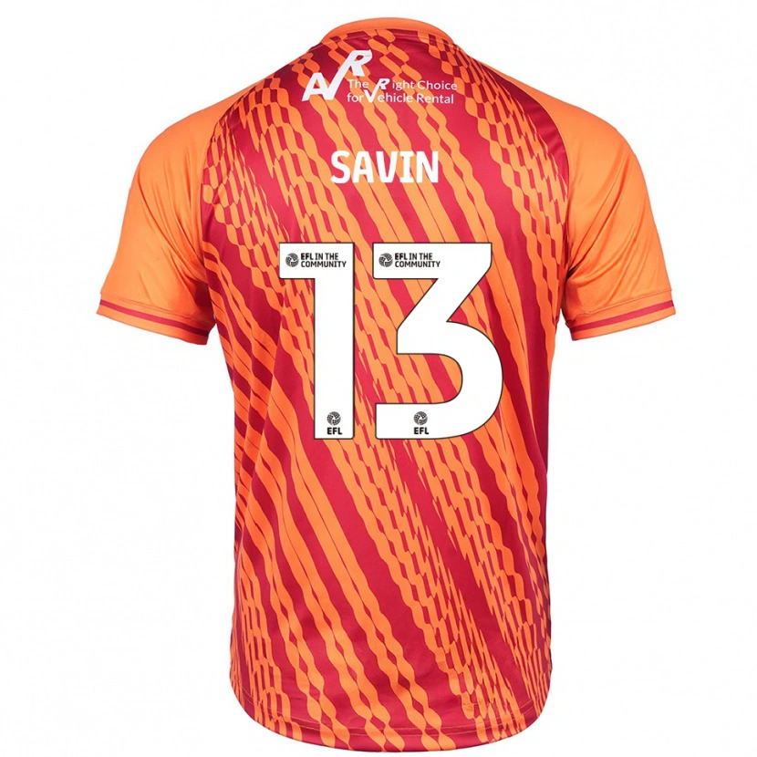 Danxen Niño Camiseta Toby Savin #13 Naranja Portero Equipación 2025/26 La Camisa