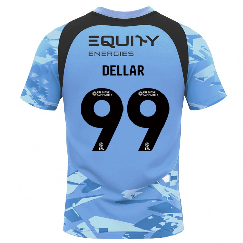Danxen Niño Camiseta Megan Dellar #99 Negro Azul Claro Glack Portero Equipación 2025/26 La Camisa