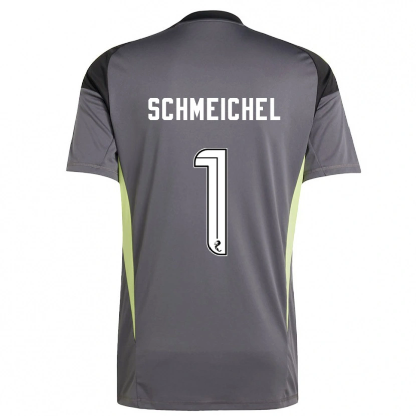 Danxen Niño Camiseta Kasper Schmeichel #1 Blanco Gris Portero Equipación 2025/26 La Camisa