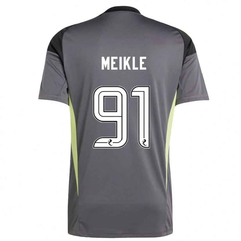 Danxen Niño Camiseta Jamie Meikle #91 Blanco Gris Portero Equipación 2025/26 La Camisa
