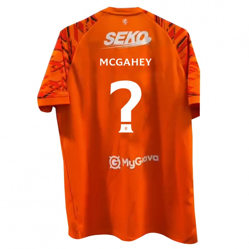 Danxen Niño Camiseta Lewis McGahey #0 Blanco Naranja Portero Equipación 2025/26 La Camisa