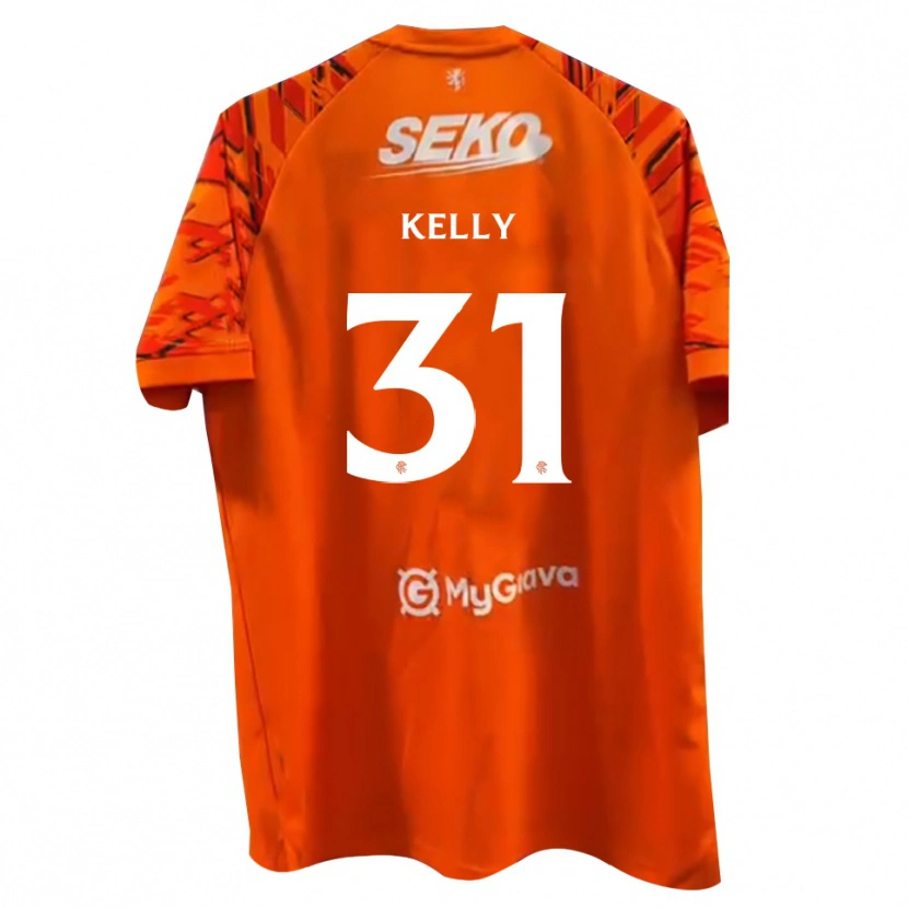 Danxen Niño Camiseta Liam Kelly #31 Blanco Naranja Portero Equipación 2025/26 La Camisa