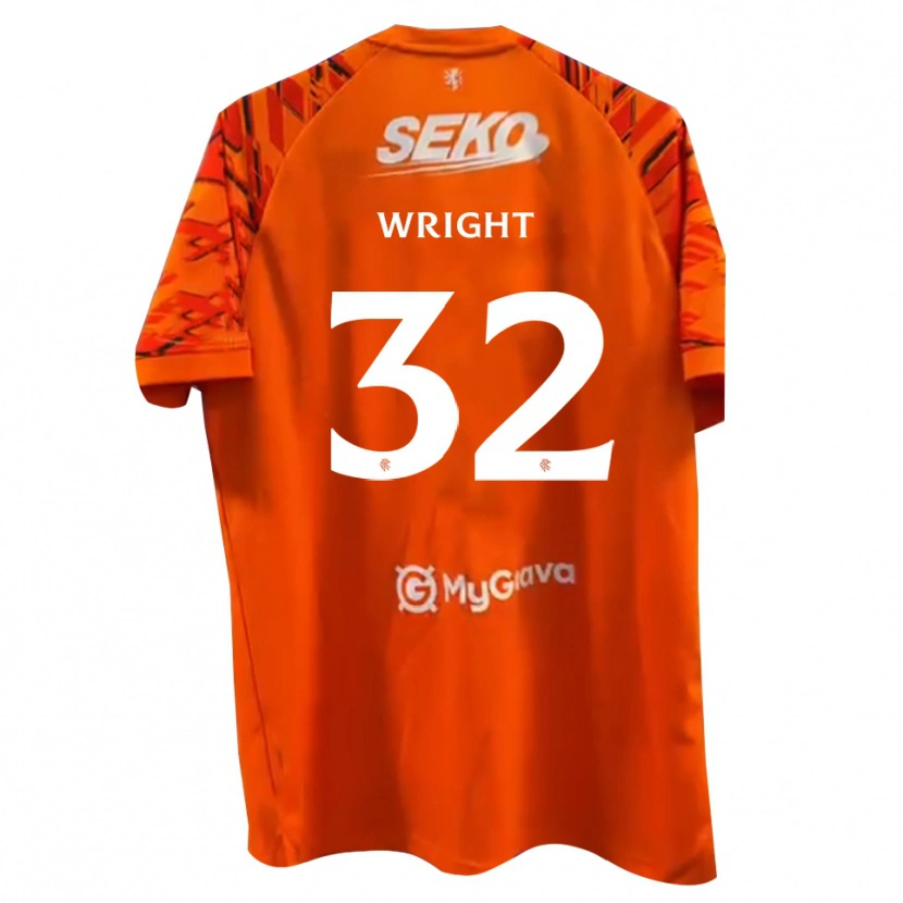 Danxen Niño Camiseta Kieran Wright #32 Blanco Naranja Portero Equipación 2025/26 La Camisa