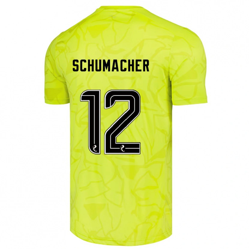 Danxen Niño Camiseta Noa Schumacher #12 Negro Amarillo Portero Equipación 2025/26 La Camisa