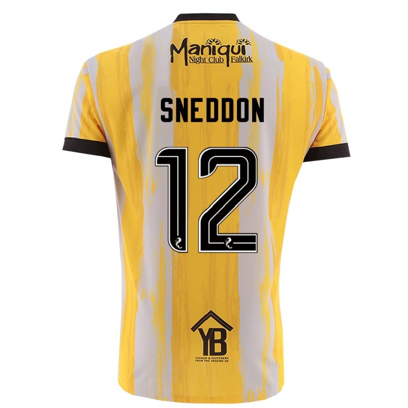 Danxen Niño Camiseta Jamie Sneddon #12 Negro Amarillo Portero Equipación 2025/26 La Camisa