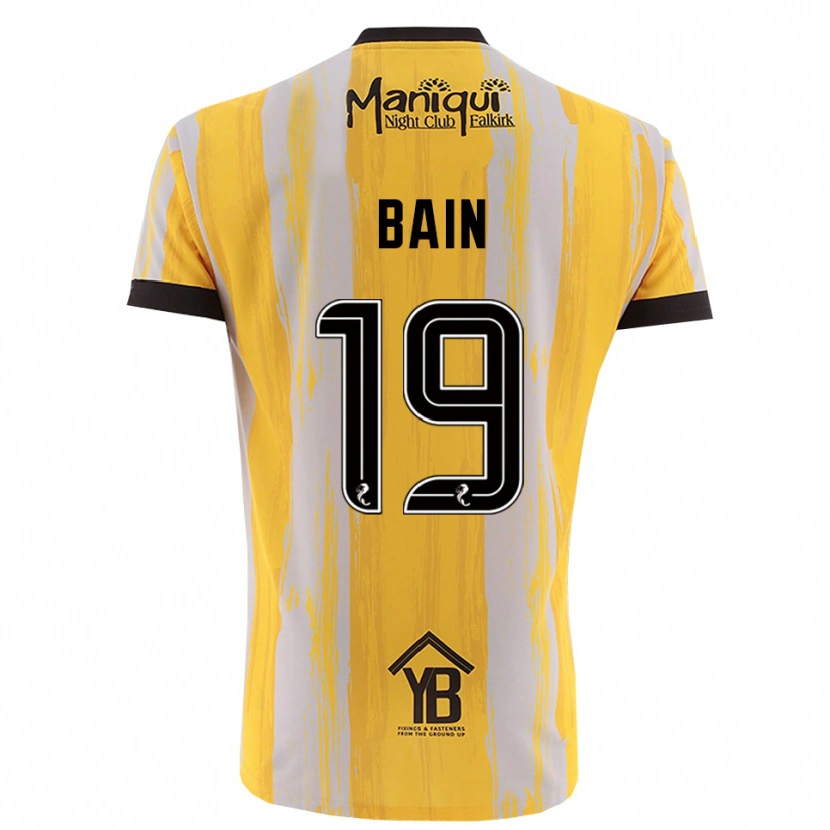 Danxen Niño Camiseta Scott Bain #19 Negro Amarillo Portero Equipación 2025/26 La Camisa
