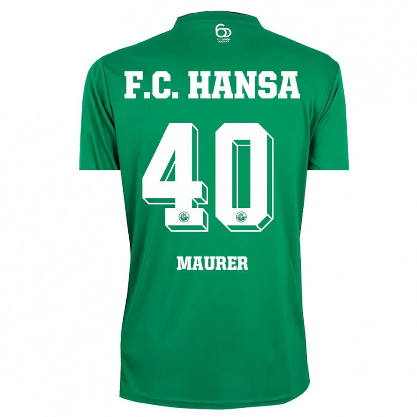 Danxen Niño Camiseta Erik Maurer #40 Verde Oscuro Blanco Portero Equipación 2025/26 La Camisa