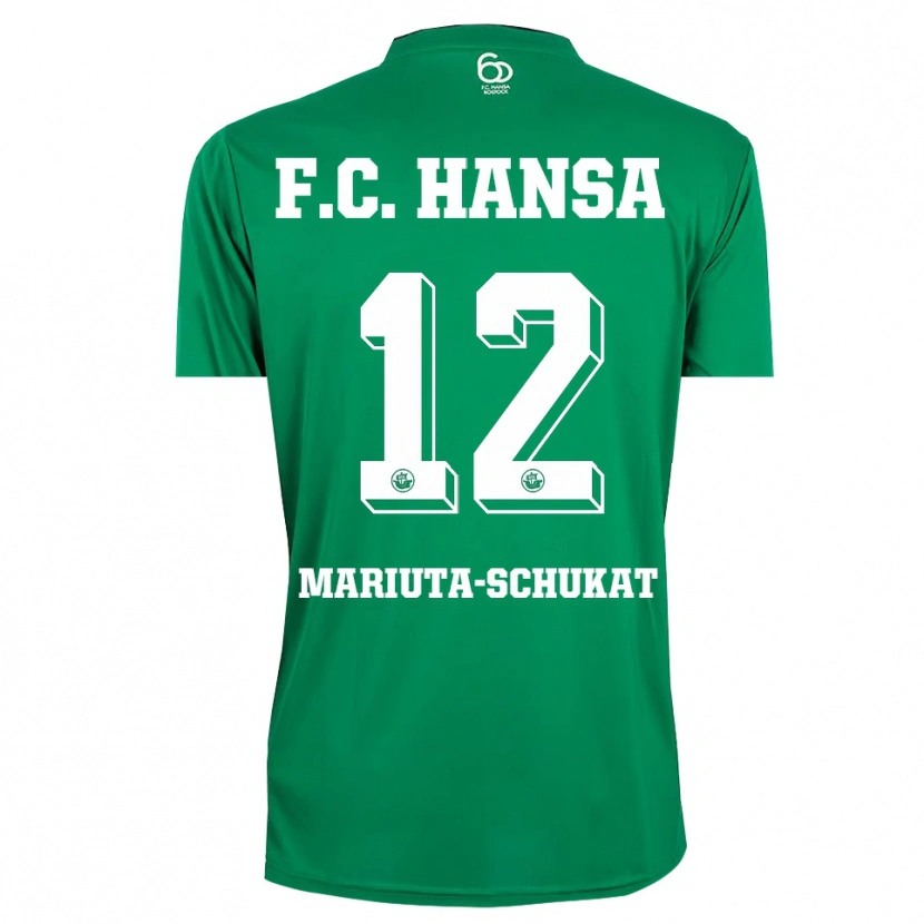 Danxen Niño Camiseta Lara Mariuta-Schukat #12 Verde Oscuro Blanco Portero Equipación 2025/26 La Camisa