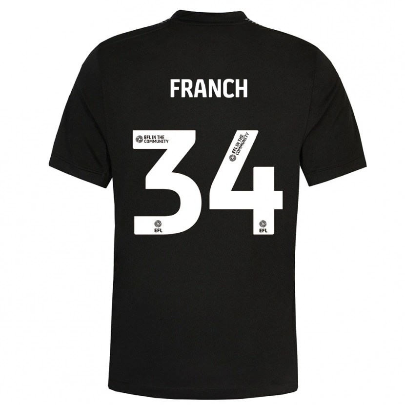 Danxen Niño Camiseta Adrianna Franch #34 Negro Blanco Portero Equipación 2025/26 La Camisa