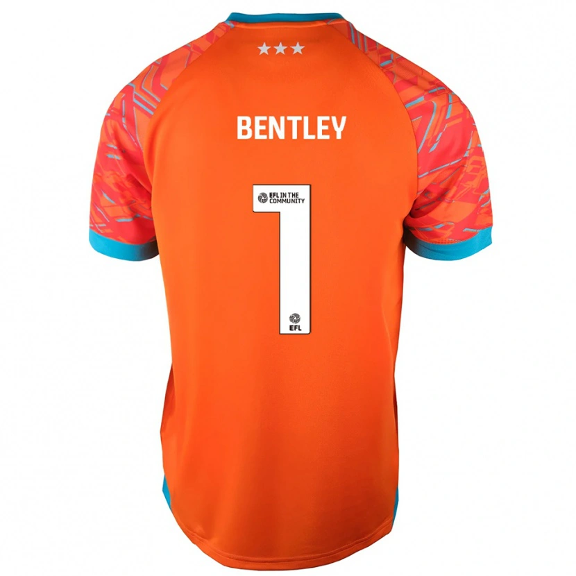 Danxen Niño Camiseta Josh Bentley #1 Blanco Naranja Portero Equipación 2025/26 La Camisa