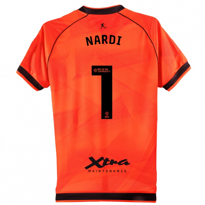 Danxen Niño Camiseta Paul Nardi #1 Negro Naranja Portero Equipación 2025/26 La Camisa