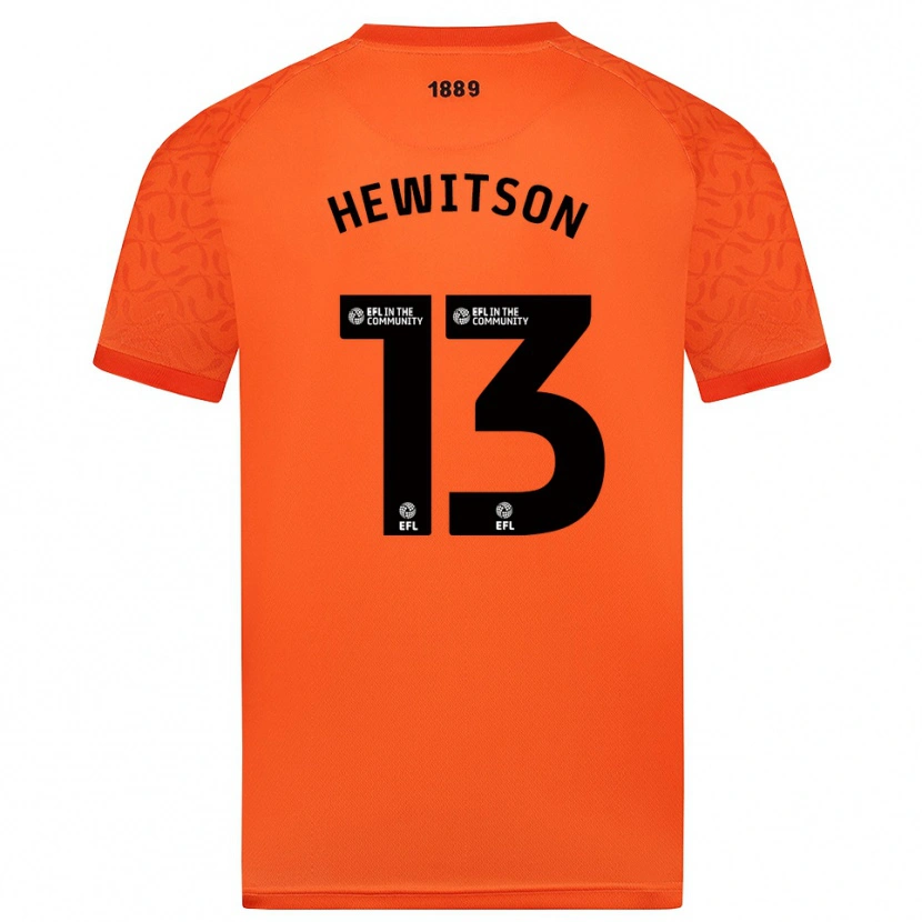 Danxen Niño Camiseta Coby Hewitson #13 Negro Naranja Portero Equipación 2025/26 La Camisa