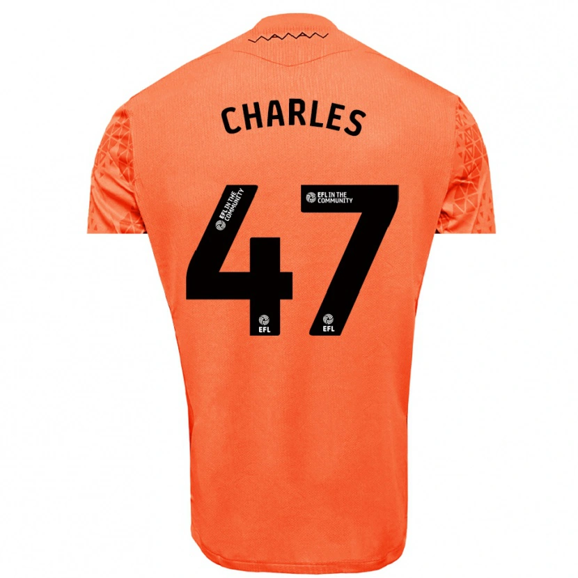 Danxen Niño Camiseta Pierce Charles #47 Negro Naranja Portero Equipación 2025/26 La Camisa
