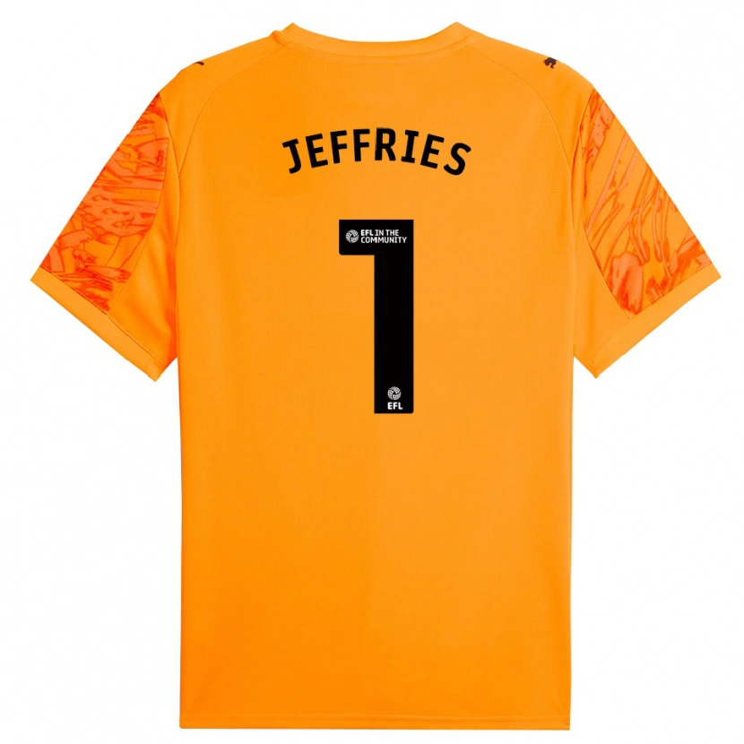 Danxen Niño Camiseta Josh Jeffries #1 Naranja Negro Portero Equipación 2025/26 La Camisa