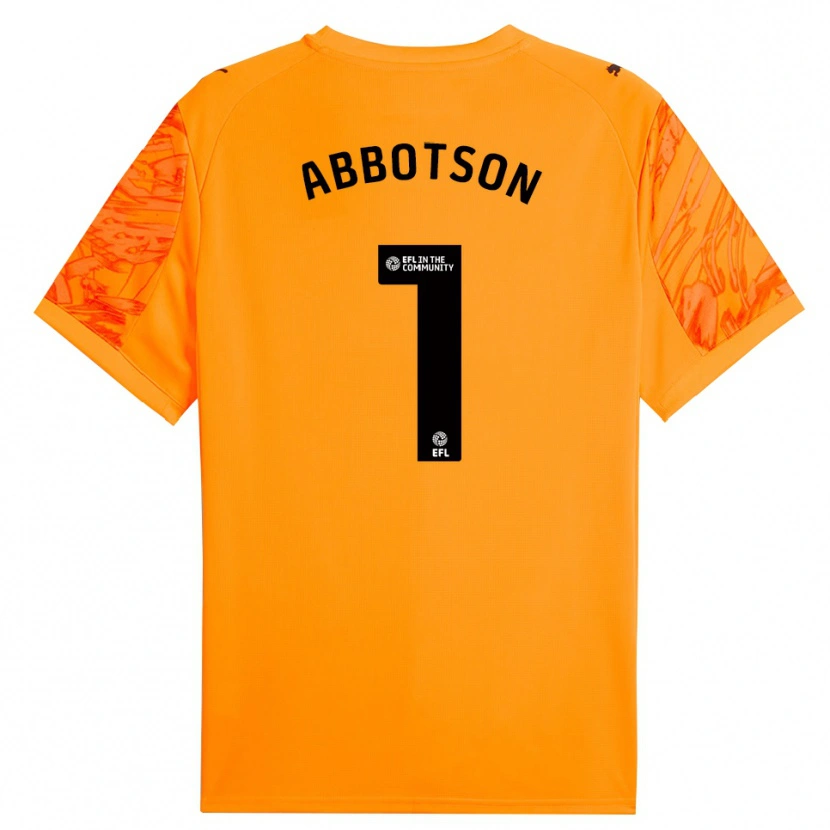 Danxen Niño Camiseta Oscar Abbotson #1 Naranja Negro Portero Equipación 2025/26 La Camisa