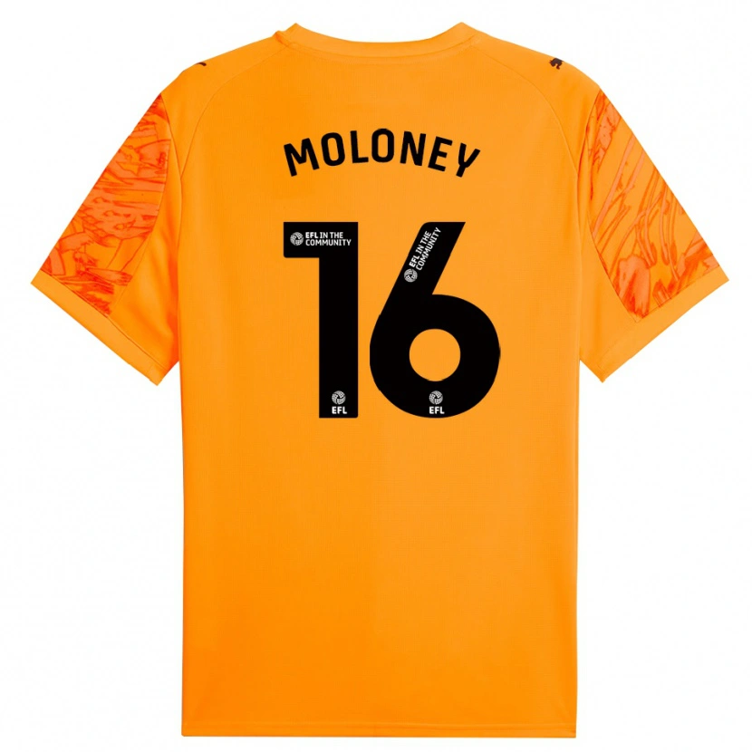 Danxen Niño Camiseta George Moloney #16 Naranja Negro Portero Equipación 2025/26 La Camisa