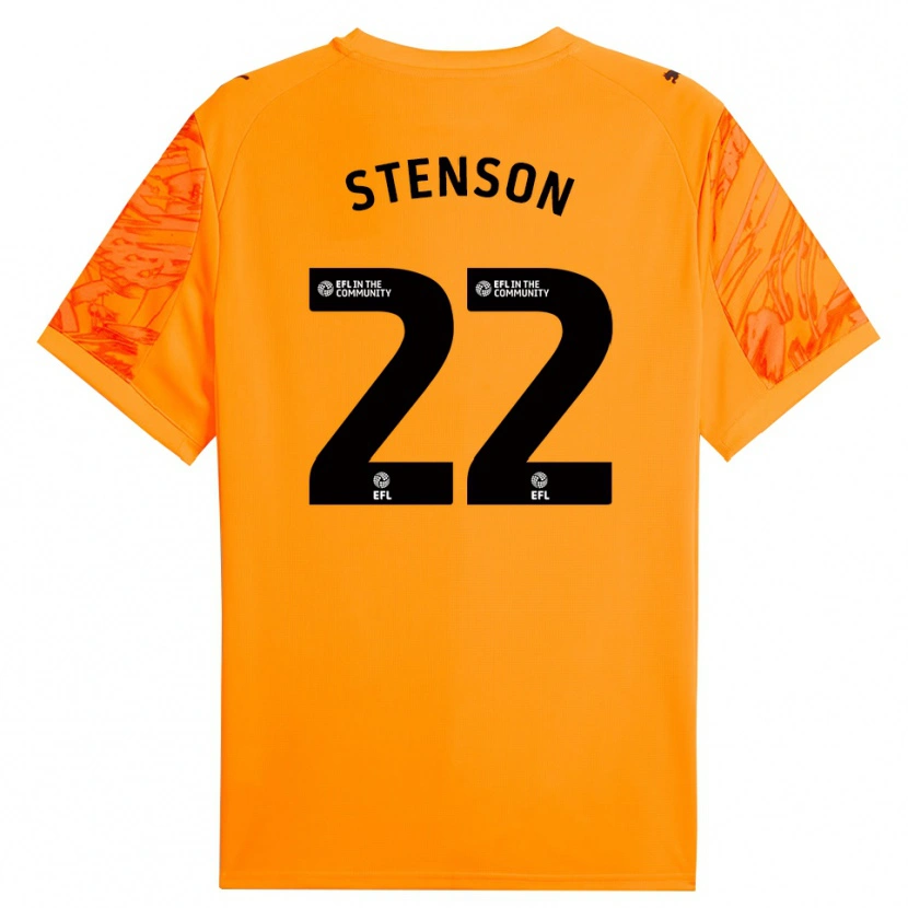 Danxen Niño Camiseta Fran Stenson #22 Naranja Negro Portero Equipación 2025/26 La Camisa